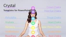  Presentation with mandala - Slides with mandala - healthy woman meditating in lotus background and a sky blue colored foreground