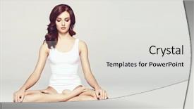  Presentation with mandala - PPT theme having mandala - healthy woman meditating in lotus background and a light gray colored foreground