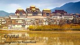  Presentation with landscape maintenance work - Colorful slide set enhanced with islam - various vintage elements on old backdrop and a coral colored foreground