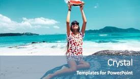  Presentation with teen girl - Amazing presentation theme having mandala - pre teen girl eating watermelon backdrop and a teal colored foreground