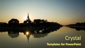  Presentation with water sun - Slides enhanced with mandalay-palace-wall-and-moat background and a tawny brown colored foreground