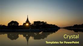  Presentation with shining - Slide set consisting of mandalay-palace-wall-and-moat background and a tawny brown colored foreground