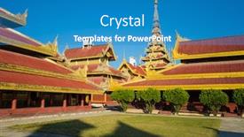  Presentation with audience - Presentation theme consisting of mandalay-royal-palace-great-audience background and a teal colored foreground