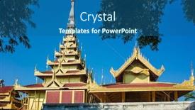  Presentation with audience - Slide deck consisting of mandalay-royal-palace-roofs background and a ocean colored foreground