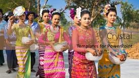  Presentation with buddhism - Presentation design consisting of mandaley-myanmar-march-5-2017 background and a coral colored foreground