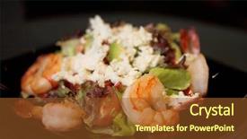  Presentation with prawn - Colorful slide deck enhanced with mandarim fish - barbequed prawn salad with shrimp backdrop and a  colored foreground