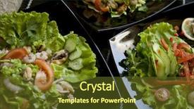  Presentation with food dimsum chinese steamed dumplings - Beautiful presentation theme featuring mandarim fish - salad japanese food backdrop and a  colored foreground