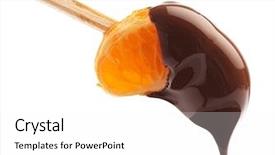  Presentation with mandarin fruits - Cool new slides with mandarin and chocolate backdrop and a white colored foreground