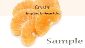  Presentation with pure white - Theme with mandarin citrus fruit slices on a pure white background with space for text background and a yellow colored foreground