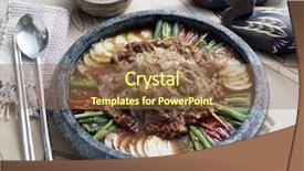  Presentation with korean food - Slide deck consisting of mandarin duck - korean food background and a tawny brown colored foreground