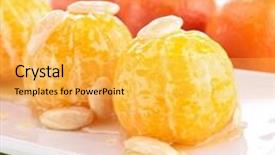  Presentation with nut - Amazing slide deck having mandarin fruit with honey and nut backdrop and a yellow colored foreground