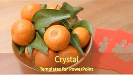  Presentation with chinese new year lunar - Audience pleasing theme consisting of mandarin orange for lunar new backdrop and a red colored foreground
