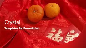  Presentation with mandarin oranges - Beautiful slide deck featuring mandarin-oranges-and-cheongsam backdrop and a crimson colored foreground