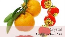  Presentation with mandarin oranges - Audience pleasing presentation theme consisting of mandarin oranges and chinese new year decorative lantern ornaments backdrop and a coral colored foreground