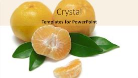  Presentation with mandarin oranges - Presentation theme with mandarin-oranges-imperial-with-leaves background and a yellow colored foreground