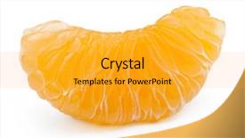  Presentation with orange slice - Presentation theme consisting of mandarin tangerine orange citrus fruit slice isolated background and a gold colored foreground