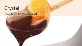  Presentation with indulgence chocolate - Theme consisting of mandarine and chocolate background and a yellow colored foreground