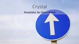  Presentation with vehicles - Amazing presentation theme having mandatory-direction-signal-for-vehicles backdrop and a light blue colored foreground