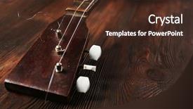  Presentation with musical instrument - PPT theme having mandolin - folk musical instrument balalaika background and a  colored foreground