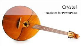  Presentation with musical instrument - PPT layouts having mandolin - folk musical instrument domra isolated background and a  colored foreground