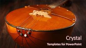  Presentation with musical instrument - PPT layouts with mandolin - folk musical instrument domra background and a  colored foreground