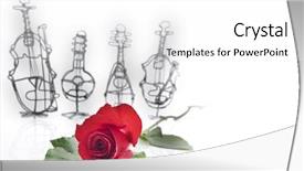  Presentation with focus - Presentation theme having mandolin - violins and banjos made background and a white colored foreground