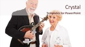  Presentation with hamilton the musical - Theme consisting of mandolin and she sings along background and a sky blue colored foreground