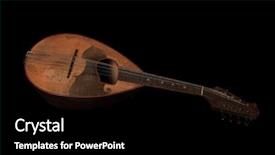  Presentation with black - PPT theme enhanced with mandolin isolated on black background background and a black colored foreground