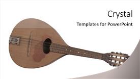  Presentation with pebble under ripple water - Slide deck with mandolin isolated under the white background and a white colored foreground