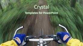  Presentation with path - Amazing PPT layouts having maneuvers - closeup of a cropped bicyclist backdrop and a  colored foreground