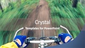  Presentation with lights through forest - Colorful PPT layouts enhanced with maneuvers - closeup of a cropped bicyclist backdrop and a  colored foreground