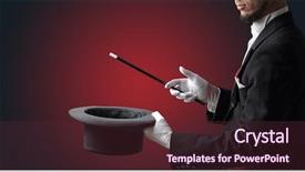  Presentation with illusionist - Amazing presentation having maneuvers - illusionist white hand wants backdrop and a tawny brown colored foreground