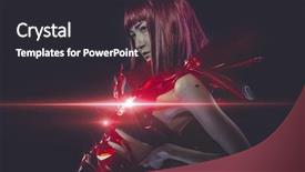  Presentation with oriental shanghai - Beautiful presentation theme featuring manga - beautiful young oriental suit made backdrop and a dark gray colored foreground