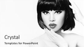  Presentation with black girl - Colorful slide deck enhanced with manga - black and white portrait backdrop and a white colored foreground