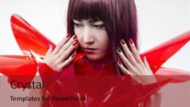  Presentation with young hackers in the concept - PPT theme featuring manga - fragility concept beautiful young oriental background and a crimson colored foreground