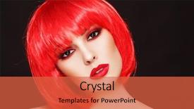  Presentation with beautiful young girl red - Colorful slide set enhanced with manga - portrait of young beautiful sexy backdrop and a red colored foreground