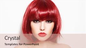  Presentation with haircut - Cool new PPT theme with manga - portrait of young beautiful sexy backdrop and a coral colored foreground