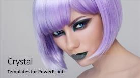  Presentation with fancy - Audience pleasing slide deck consisting of manga - portrait of young beautiful woman backdrop and a light gray colored foreground