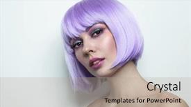  Presentation with sexy girl in stars - Audience pleasing presentation theme consisting of manga - young beautiful sexy girl backdrop and a mint green colored foreground