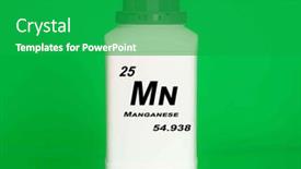  Presentation with laboratory chemical - PPT theme featuring manganese-mn-chemical-element background and a shamrock green colored foreground