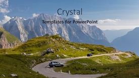  Presentation with shenandoah national park big meadows - PPT theme consisting of mangart-mountain-triglav-national-park background and a teal colored foreground