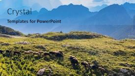  Presentation with shenandoah national park big meadows - PPT theme featuring mangart-mountain-triglav-national-park background and a light blue colored foreground