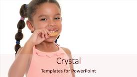  Presentation with cookie - Beautiful theme featuring manger - cute small multiracial girl eating backdrop and a lemonade colored foreground