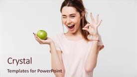  Presentation with pretty girl - Slide deck featuring manger - portrait of a happy pretty background and a lemonade colored foreground