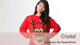  Presentation with christmas food - Slides with manger - portrait of woman in christmas background and a lemonade colored foreground