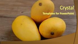  Presentation with mango fruit - Theme featuring mango fruit on a wooden background and a tawny brown colored foreground
