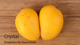  Presentation with mango fruit - Amazing presentation theme having mango fruit on a wooden backdrop and a gold colored foreground
