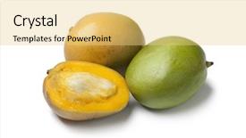  Presentation with mango - Presentation enhanced with mangifera - whole and half mango background and a yellow colored foreground