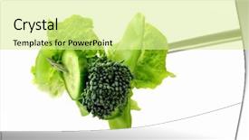  Presentation with celery - Presentation having manging - forkful of green vegetables background and a blonde colored foreground