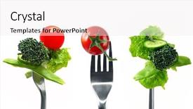  Presentation with white healthy food - Colorful presentation theme enhanced with manging - forkfuls of healthy food backdrop and a white colored foreground